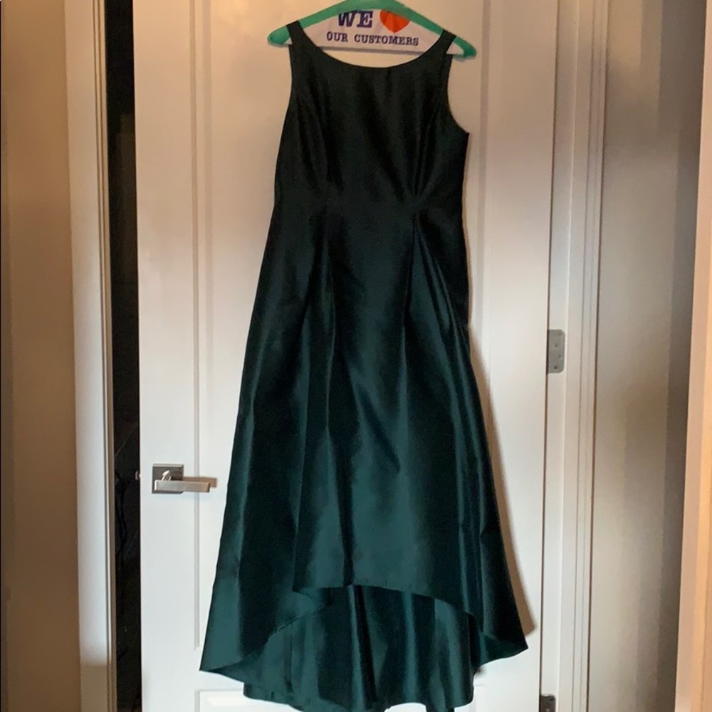 Adrianna Papell high low green pocket dress